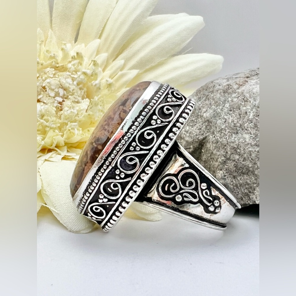SPIDER WEB JASPER RING - Picture 3 of 9